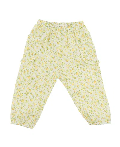 Oh Baby ! Girls' Poppy Sprig Ruffle Side Pocket Pant - Baby, Little Kid In Yellow
