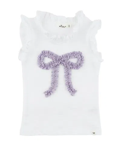 OH BABY OH BABY! GIRLS' REBEKAH RUFFLE BOW LAVENDAR SPARKLE TANK -BABY, LITTLE KID