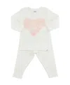 Oh Baby ! Girls' Ruffle Heart Fleck Tulle Applique 2-piece Set - Baby In White
