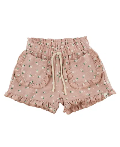 Oh Baby ! Girls' Sunbursts Libby Ruffle Short - Baby, Little Kid In Pink
