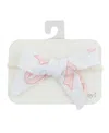 Oh Baby ! Girls' Tie Bow Big Bows In Pink Tie Bow Headband - Baby In White