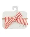 Oh Baby ! Girls' Tie Bow Cabana Headband - Baby In Red
