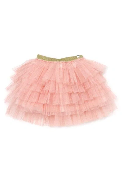 Oh Baby Kids' ! Gold Band Layered Frill Tutu Skirt In Pale Pink/gold