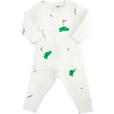 Oh Baby ! Golf Print Two Piece Set In Cream