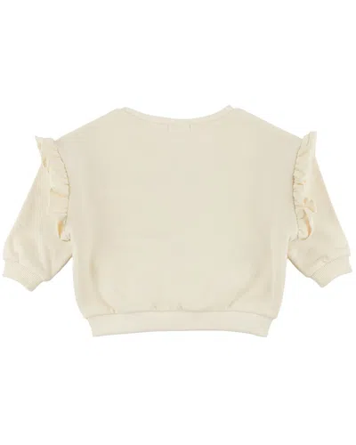 Oh Baby Kids' ! Ice-skating Bear Ruffle Slouch Sweatshirt In Blue