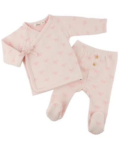 Oh Baby Kids' ! Mini Bows Kimono Set With Bow In Pink