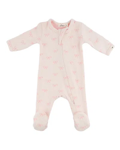 Oh Baby Kids' ! Mini Bows Zipper Footie In Pink
