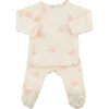Oh Baby ! Mini Butterflies Pink Kimono Set In Milk
