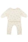 Oh Baby ! Mini Sailboats Brooklyn Boxy Jogger Set In Milk