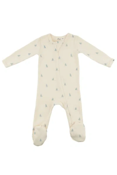 Oh Baby Kids' ! Mini Sailboats Footie In Milk