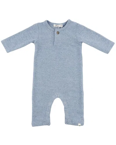 Oh Baby Kids' ! Mini Stripe One Button Long Romper In Gray