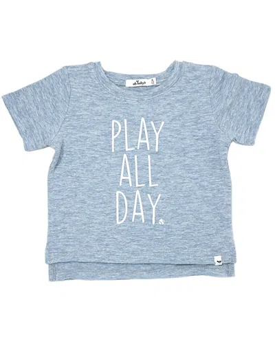 Oh Baby Play All Day Cotton Slub Top In Blue