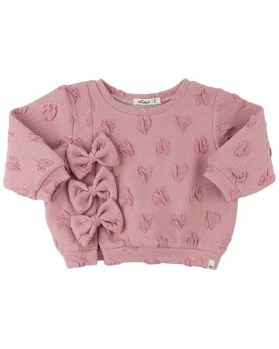 Oh Baby Kids' ! Pucker Hearts Chelsea Bows Sweatshirt In Pink