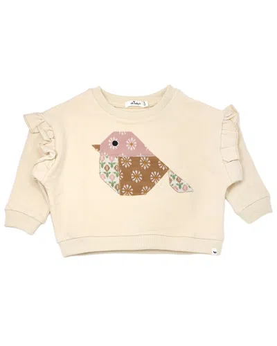 Oh Baby Quilted Bird Applique Millie Slouch Sweater In Neutral