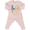 Shop Oh Baby ! Quilted Love Stacked Applique Long Sleeve Two Piece Set In Dusty Pink