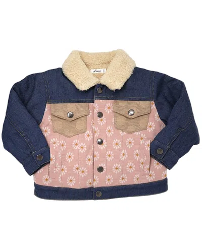 Oh Baby Kids' ! Quilted Sunrise Denim Jacket In Yellow