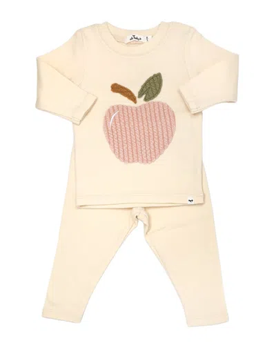 Oh Baby Ribbed Apple Pink 2pc Set In Yellow