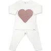 OH BABY OH BABY! RIBBED BLUSH HEART LONG SLEEVE TWO PIECE SET