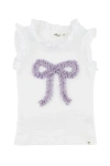 Oh Baby ! Ruffle Bow Lavender Sparkle Rebekah Ruffle Tank