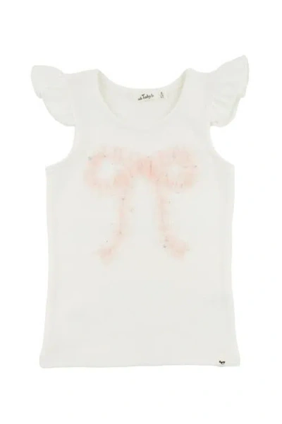 Oh Baby Kids' ! Ruffle Bow Pink Silver-fleck Tulle Flutter Tank
