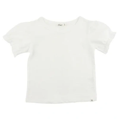 Oh Baby Kids' ! Ruffle Cotton Slub Layla Tee In White