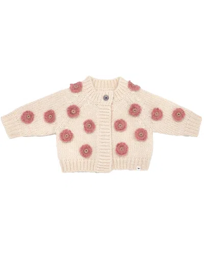 Oh Baby Scandi Flower Cardigan In Neutral