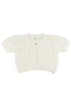 Oh Baby ! Shell Stitch Juliet Pointelle Short Sleeve Cardigan
