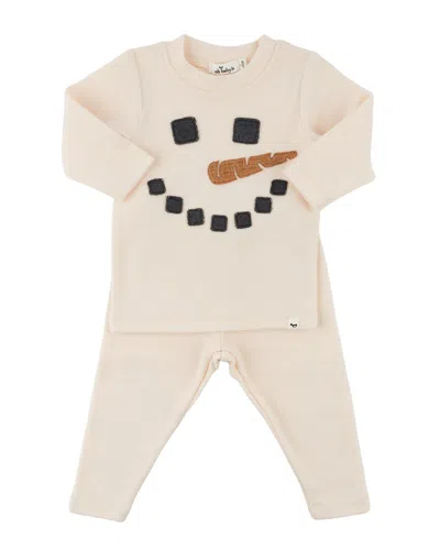 Oh Baby Snowman Face Baby Rib 2pc Set In Neutral