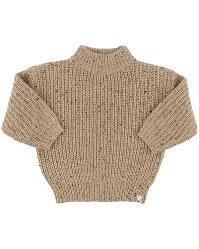 Oh Baby Kids' ! Speckle Knit Grandpa Knitted Pullover In Brown