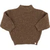 Oh Baby ! Speckle Knit Grandpa Knitted Pullover In Chocolate