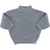 Oh Baby ! Speckle Knit Grandpa Knitted Pullover In Gray