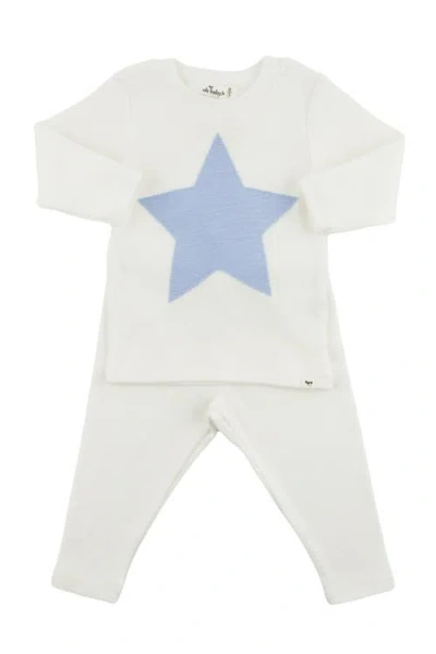Oh Baby Kids' ! Star Fog Slub Two Piece Set In Cream