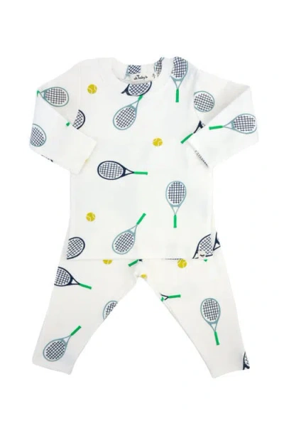 Oh Baby ! Tennis Print Two Piece Set In Cream