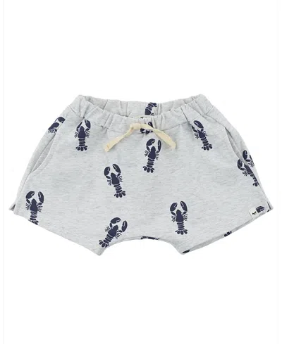 Oh Baby ! Unisex Lobsters Print Jamie Short - Baby, Little Kid In Gray