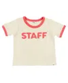 Oh Baby ! Unisex Staff Applique Billie Slub Ringer Tee - Little Kid In Neutral