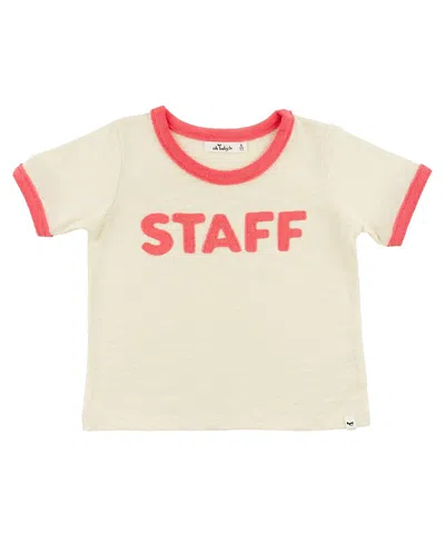 Oh Baby ! Unisex Staff Applique Billie Slub Ringer Tee - Little Kid In Neutral