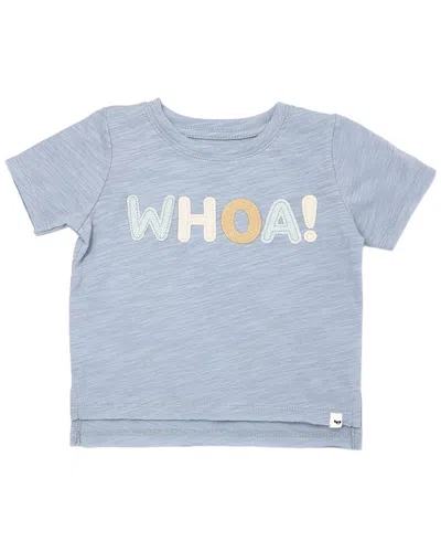 Oh Baby Whoa Applique Cotton Slub Top In Gray