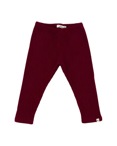 Oh Baby Kids' ! Wide Rib Fuzzy Sweater Knit Legging In Red
