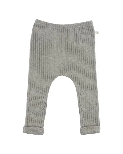 Oh Baby Kids' ! Wide Rib Fuzzy Sweater Knit Patch Pant In Gray