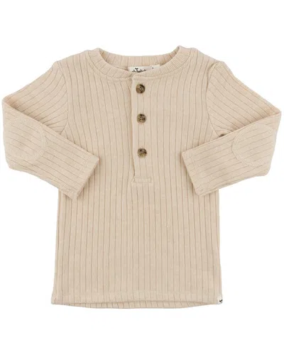 Oh Baby Wide Rib Fuzzy Sweater In Neutral
