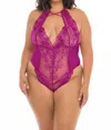 Oh La La Cheri Abrielle Embroidered Teddy In Festival Fuchsia In Multi