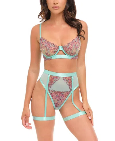 Oh La La Cheri Adaline Embroidered Bra Set In Pink