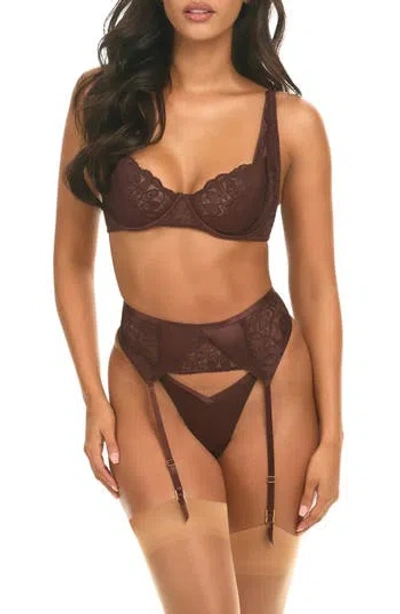 Oh La La Cheri Adeline Underwire Bra, Strappy Garter Belt & Panties Set