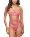 Oh La La Cheri Alicia 3 Piece Bra Set In Pink