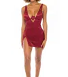 Oh La La Cheri Allegra Keyhold Detailed Babydoll In Rhubarb In Purple