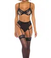 Oh La La Cheri Alyssa Pearl 2 Piece Bra Set In Black In Black