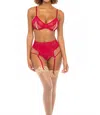 Oh La La Cheri Alyssa Pearl 2 Piece Bra Set In Red In Red