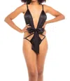 Oh La La Cheri Heart Charm Open Back Lace Teddy