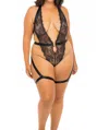 Oh La La Cheri Amerie Halterneck Teddy - Plus In Black In Black