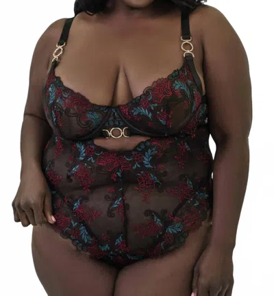 Oh La La Cheri Azalea Lace Teddy - Plus In Cheri Holiday In Multi